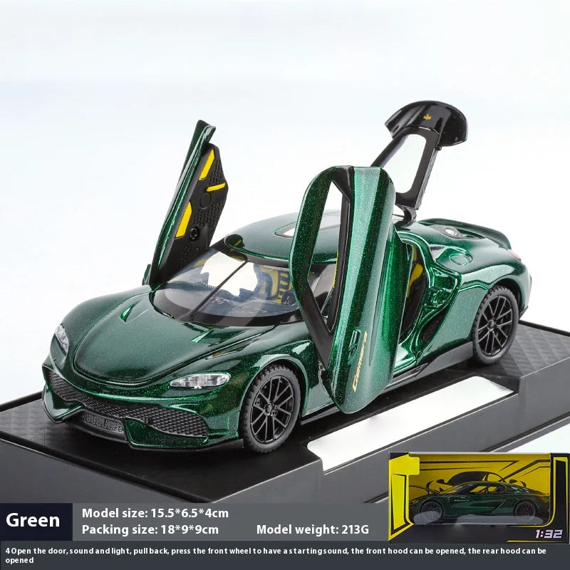 1:32 Gemera GT Super Sports Car Alloy Diecast Model Sound & Light Pull Back Toy Collection Of Hobby Decorative Fine Ornaments