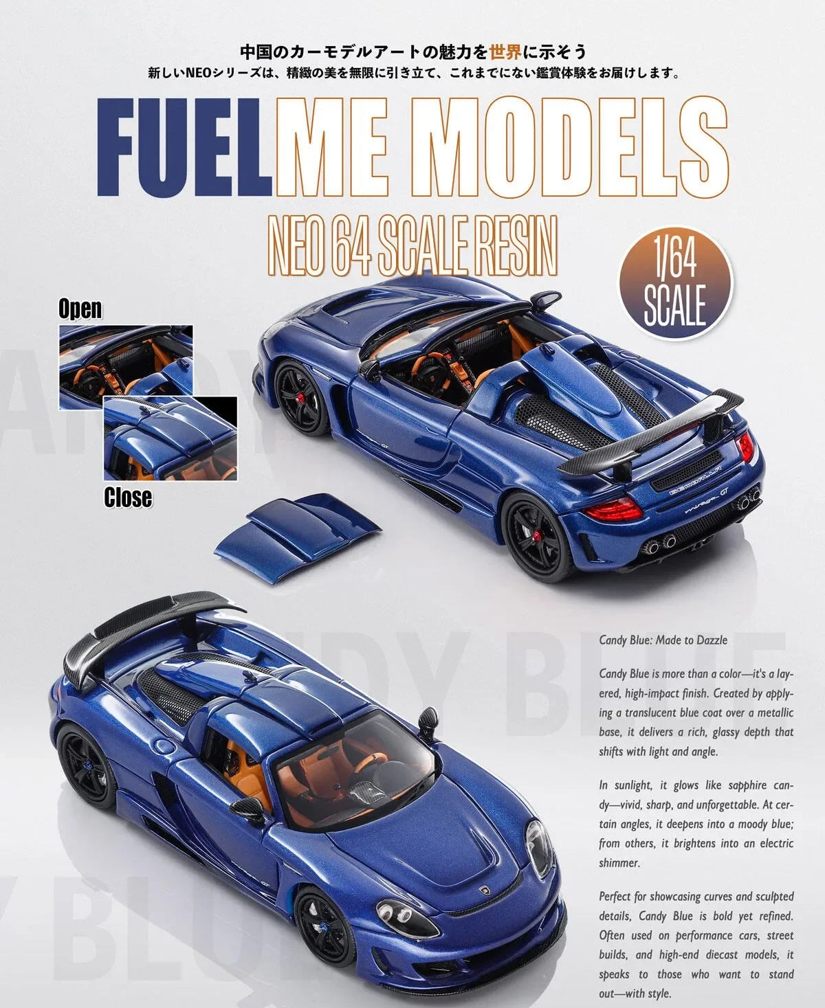 Fuelme 1:64 Matt Carbon MGT Diecast