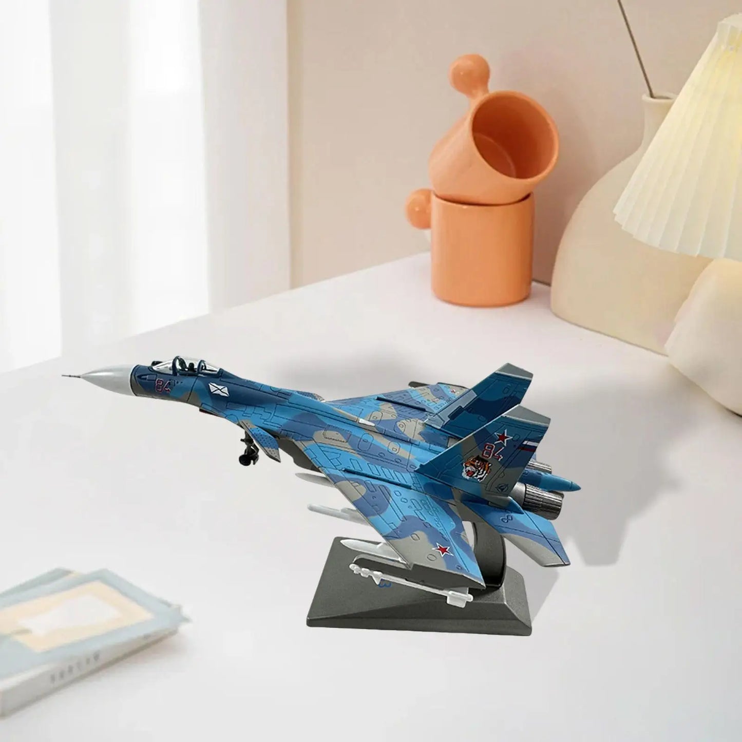 Diecast Model Aircraft Toy 1:100 Simulation SU-33 Fighter for Room Decor
