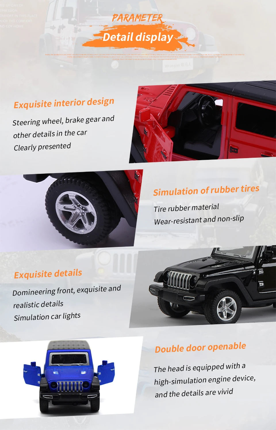 1:36 Alloy JEEPS Wrangler Car