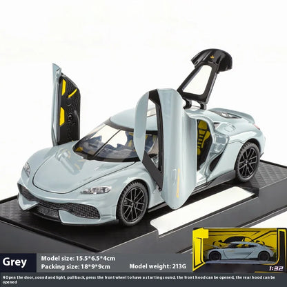 1:32 Gemera GT Super Sports Car Alloy Diecast Model Sound & Light Pull Back Toy Collection Of Hobby Decorative Fine Ornaments