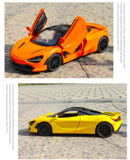1:32 McLaren 720s Supercar Sports Alloy Diecast Model Car Sound & Light High Simulation Hobby Collection Birthday Gifts For Boy
