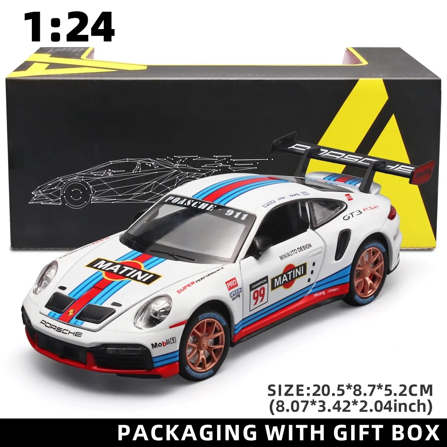 1:24 Scale Porsche 918 GT Alloy Model Car - Stunning Replica for Auto Collectors - Precise Detailing, High-Quality Material