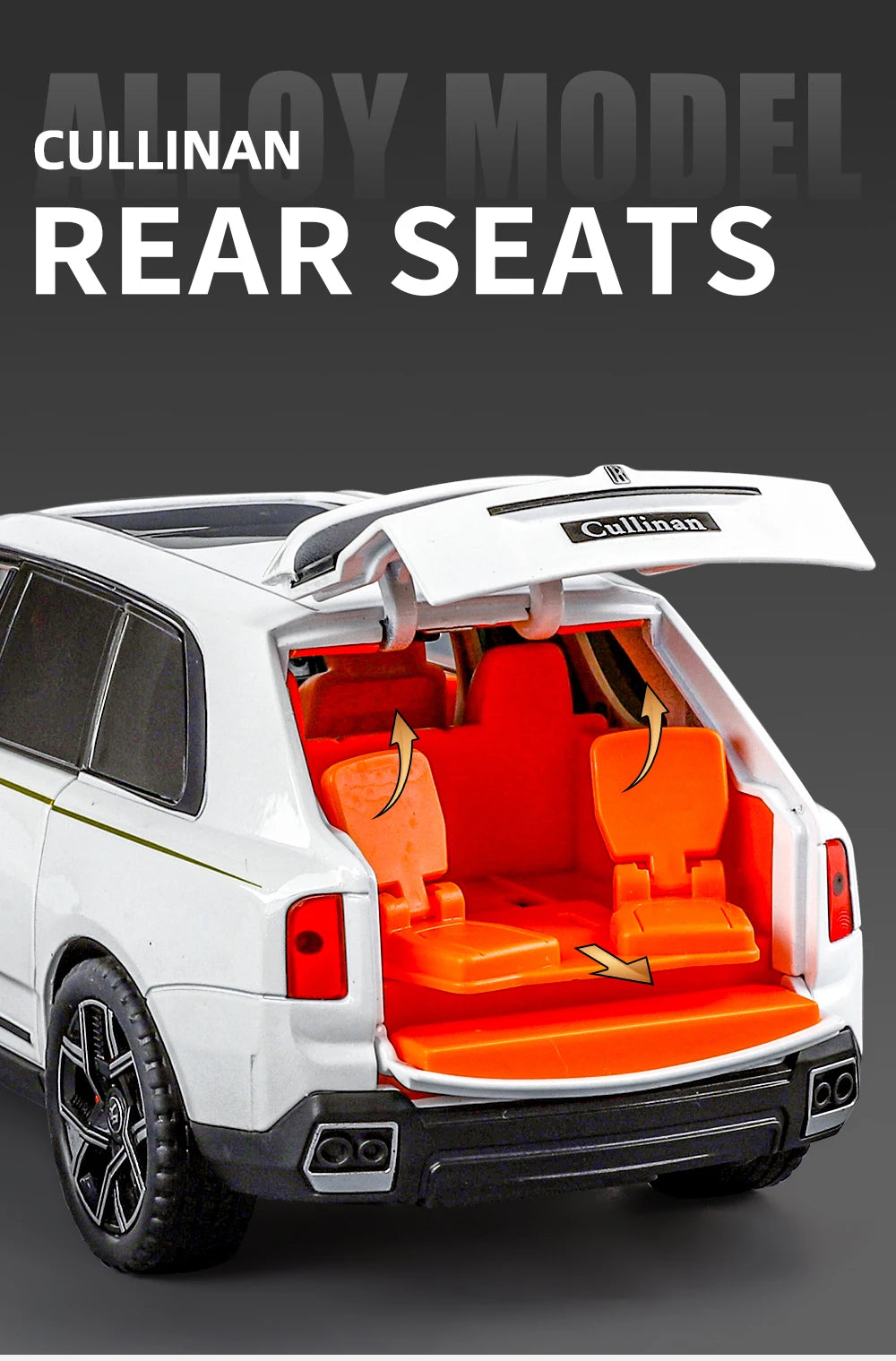 1:24 Rolls Royce Cullinan SUV Alloy Diecast Metal Model Car Pull Back Sound And Light Children's Toy Car Mini GT Miniature Gift