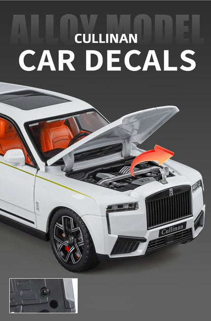 1:24 Rolls Royce Cullinan SUV Alloy Diecast Metal Model Car Pull Back Sound And Light Children's Toy Car Mini GT Miniature Gift