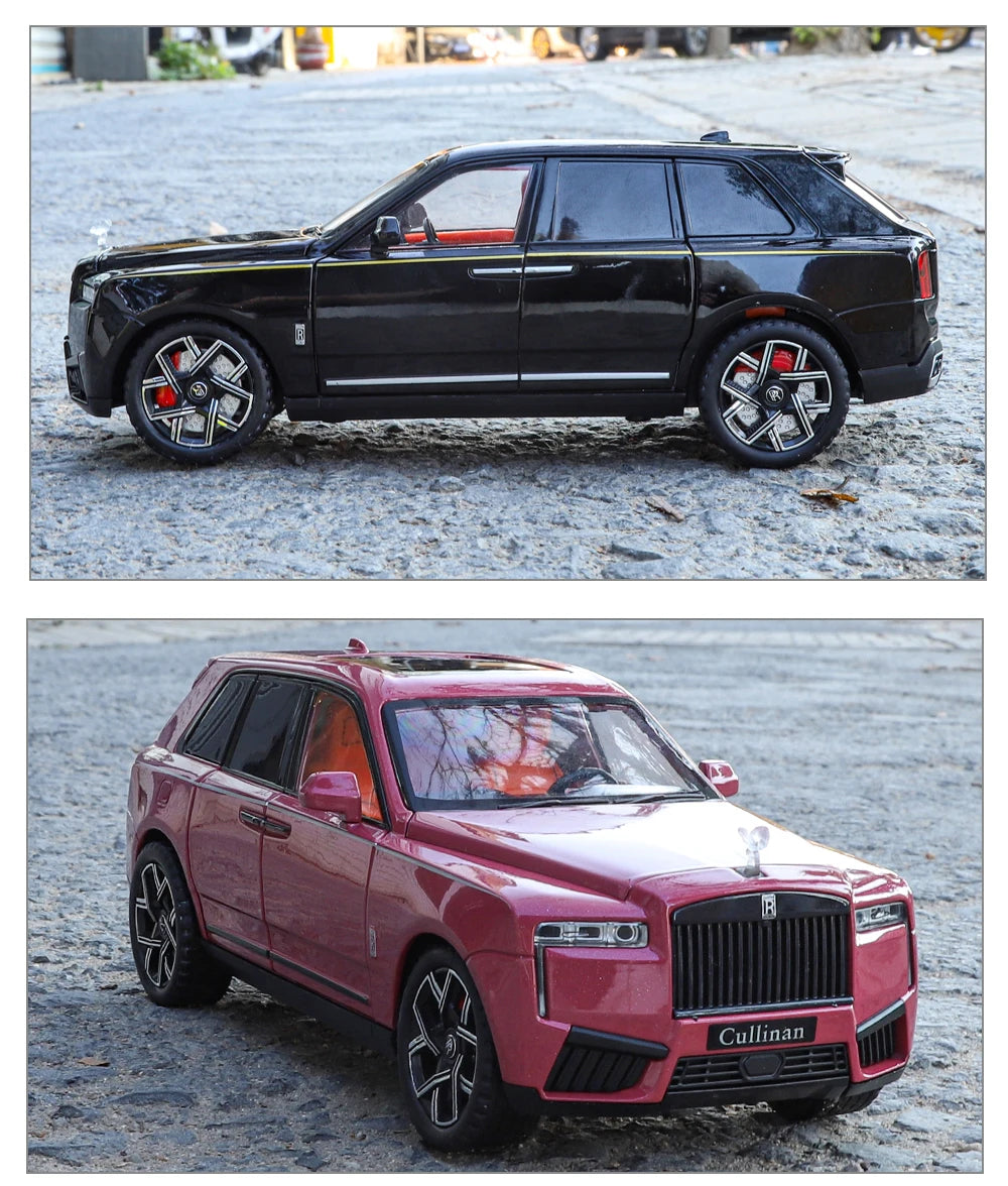 1:24 Rolls Royce Cullinan SUV Alloy Diecast Metal Model Car Pull Back Sound And Light Children's Toy Car Mini GT Miniature Gift