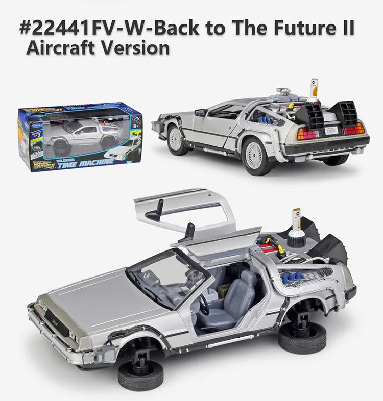 WELLY Diecast 1:24 Scale Model Car Toy DMC-12 For Movie Back to The Future