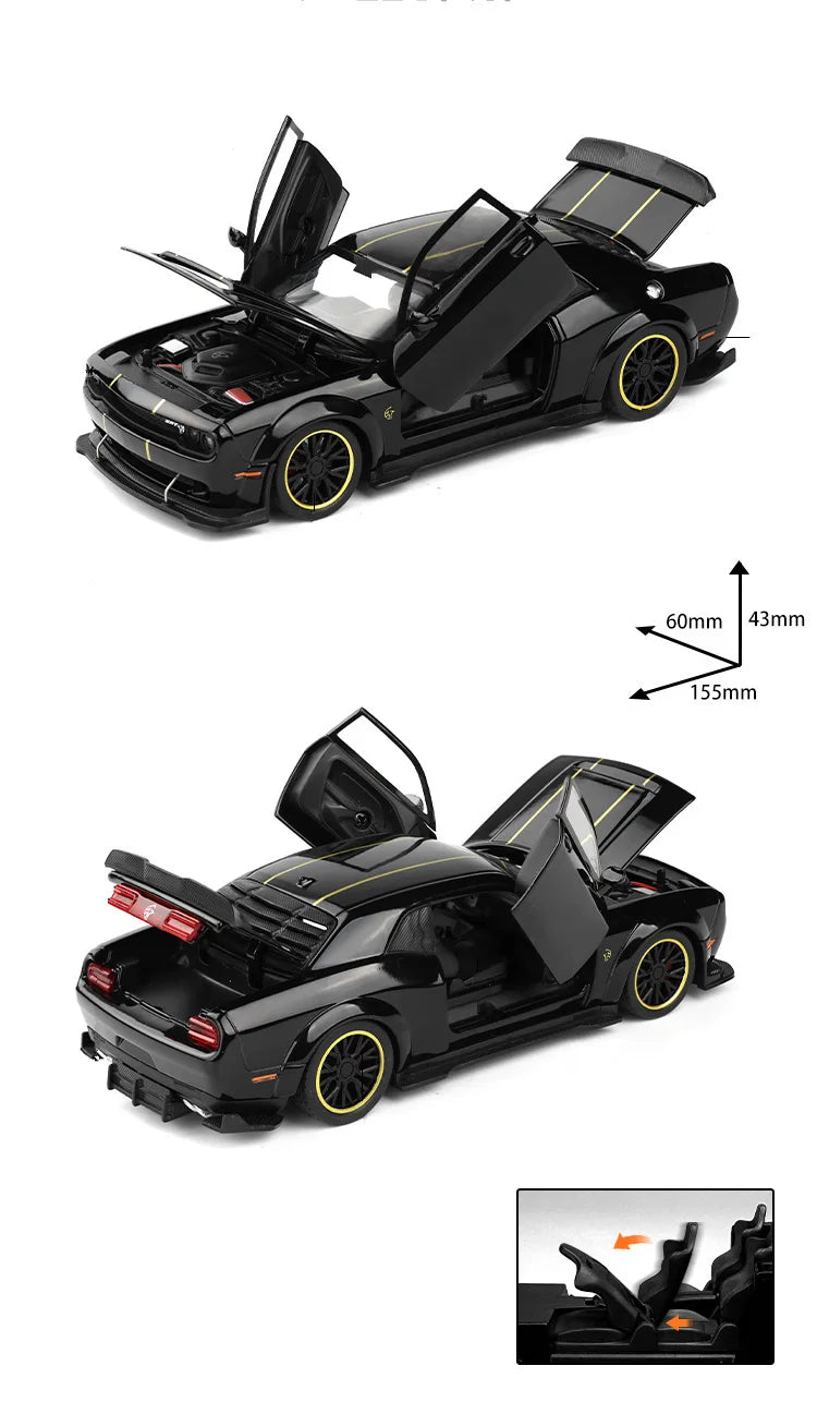 1:32 Dodge Challenger SRT Redeye Hellcat Alloy Musle Car
