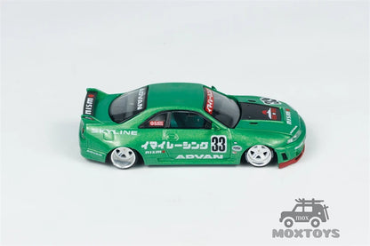 Kaido House x MINI GT 1:64 Skyline GT-R R33 IMAI Racing V1 Green Diecast Model Car