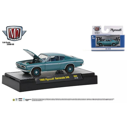 1\64 M2 Machines Alloy Car Model Toys 1:64 AW Bburago 1969 Plymouth Barracuda