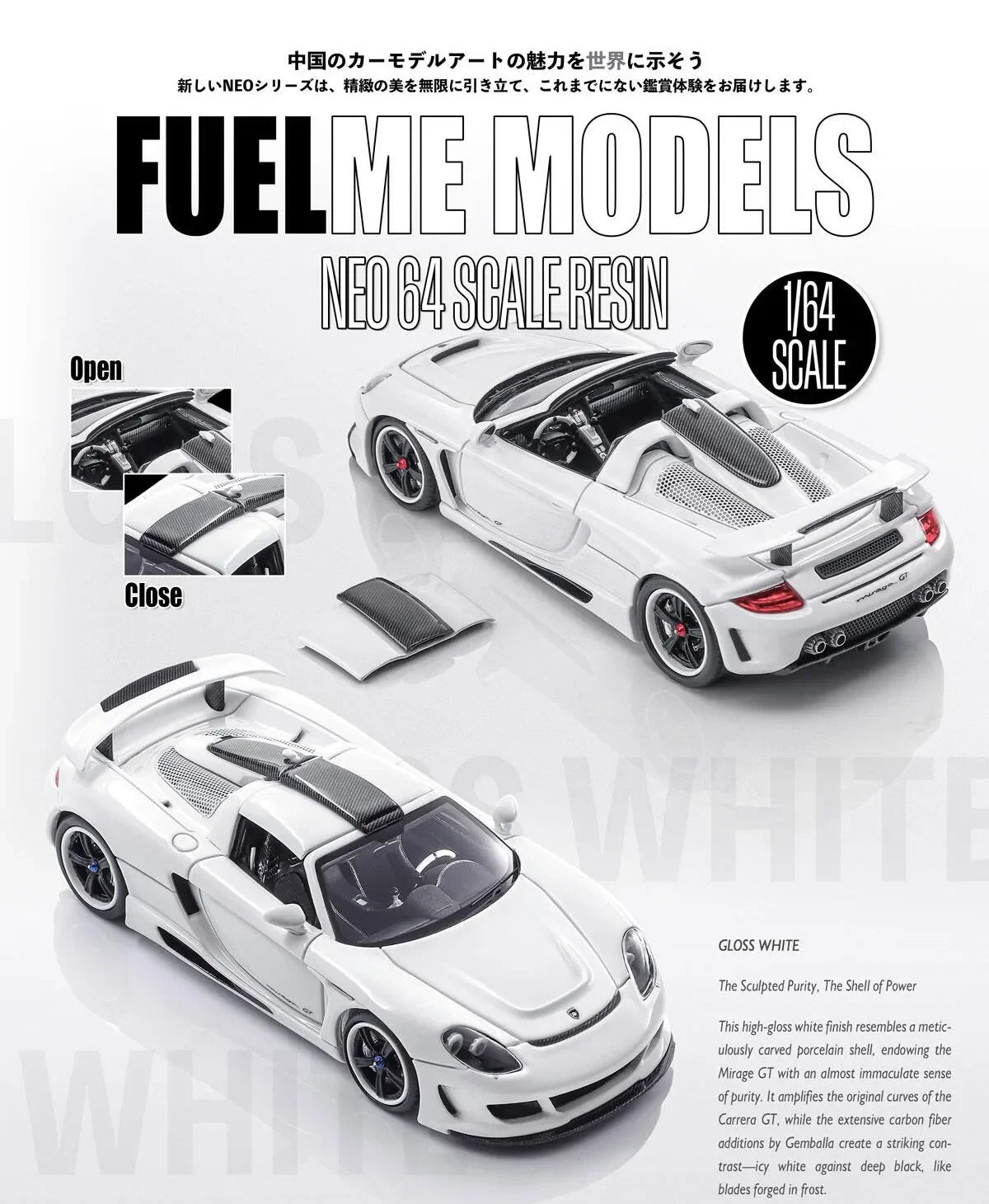 Fuelme 1:64 Matt Carbon MGT Diecast