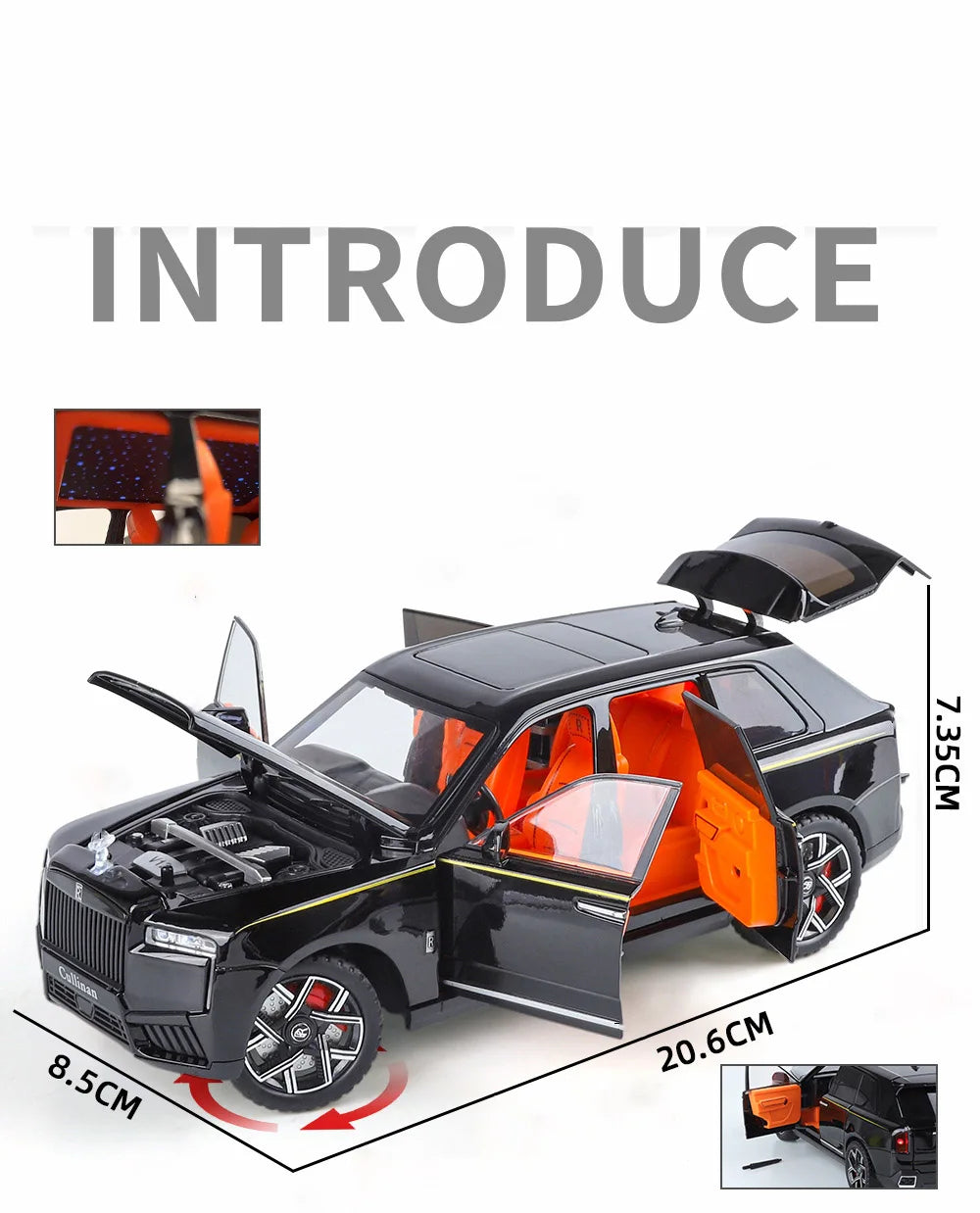 1/24 Rolls Royce Cullinan SUV Alloy Luxury Car