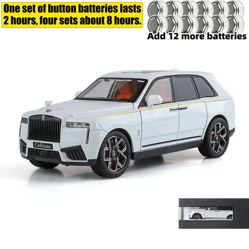1:24 Rolls Royce Cullinan SUV Alloy Diecast Metal Model Car Pull Back Sound And Light Children's Toy Car Mini GT Miniature Gift