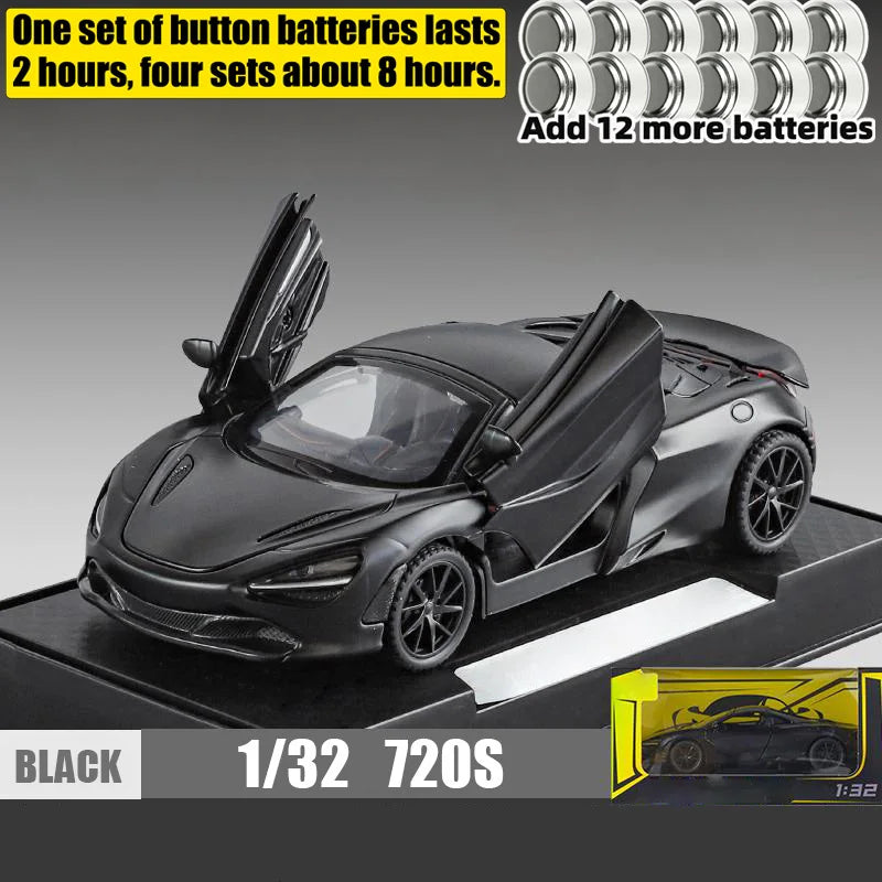 1:32 McLaren 720s Supercar Sports Alloy Diecast Model Car Sound & Light High Simulation Hobby Collection Birthday Gifts For Boy