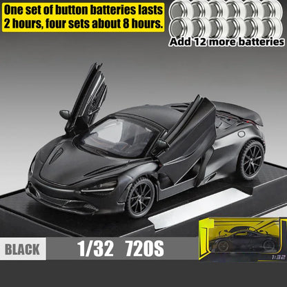 1:32 McLaren 720s Supercar Sports Alloy Diecast Model Car Sound & Light High Simulation Hobby Collection Birthday Gifts For Boy