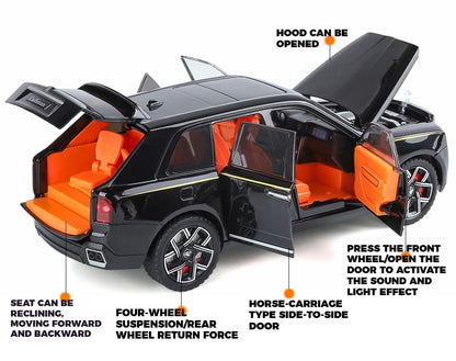 1:24 Rolls Royce Cullinan SUV Alloy Diecast Metal Model Car Pull Back Sound And Light Children's Toy Car Mini GT Miniature Gift