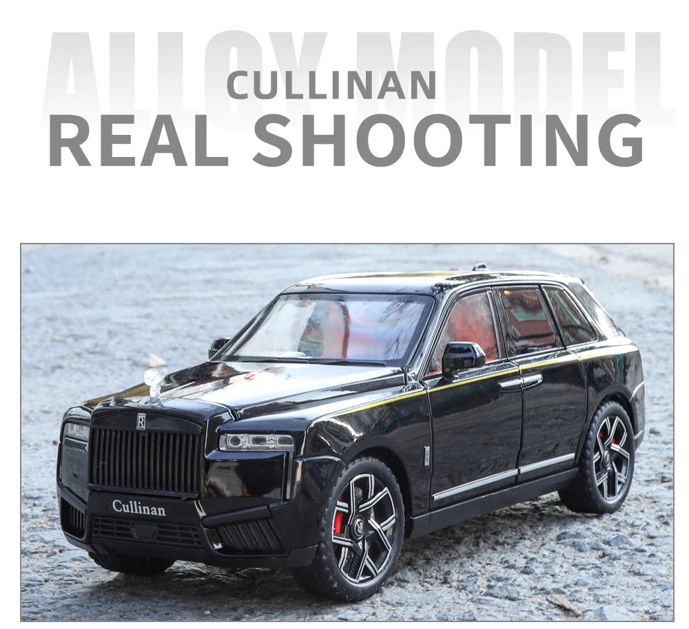 1:24 Rolls Royce Cullinan SUV Alloy Diecast Metal Model Car Pull Back Sound And Light Children's Toy Car Mini GT Miniature Gift