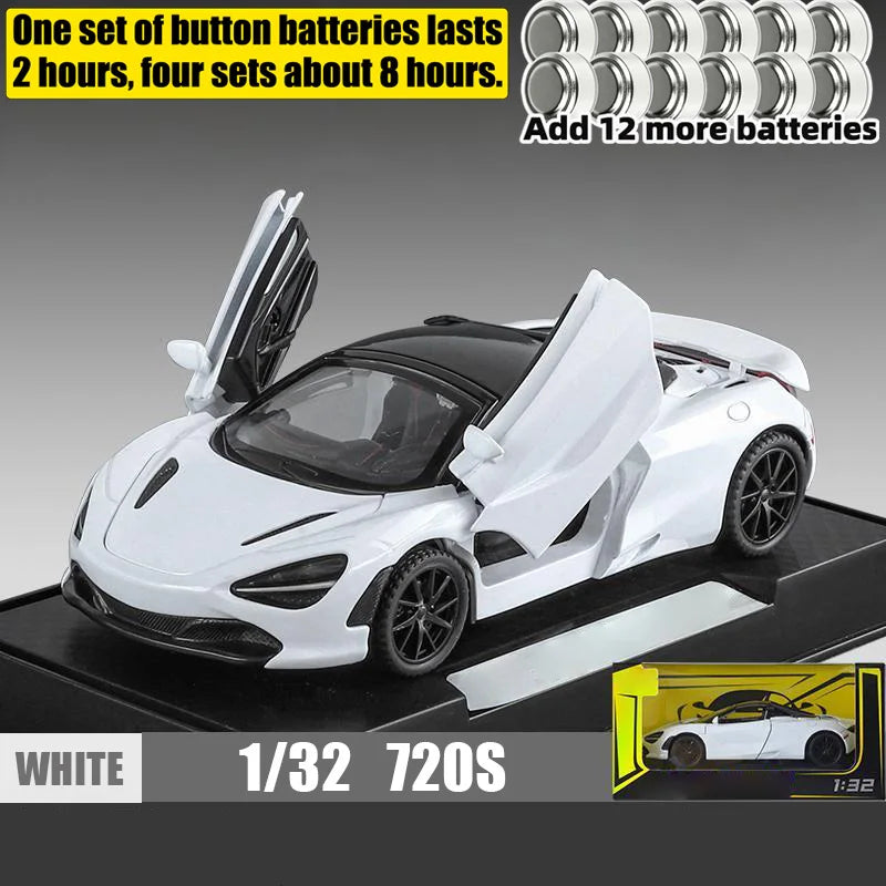 1:32 McLaren 720s Supercar Sports Alloy Diecast Model Car Sound & Light High Simulation Hobby Collection Birthday Gifts For Boy