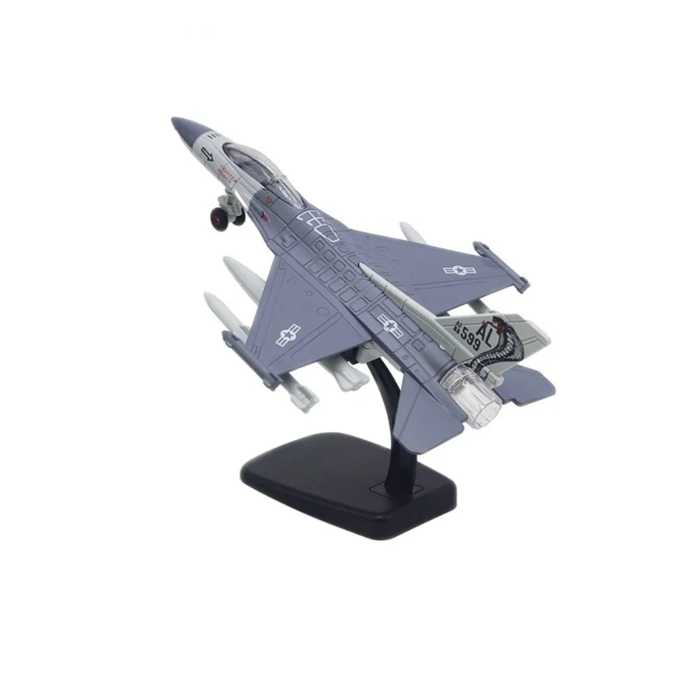 Pullback & Go Jet Rafale Fighter Aircraft Toy with Light Sound Diecast F16 F22 F35