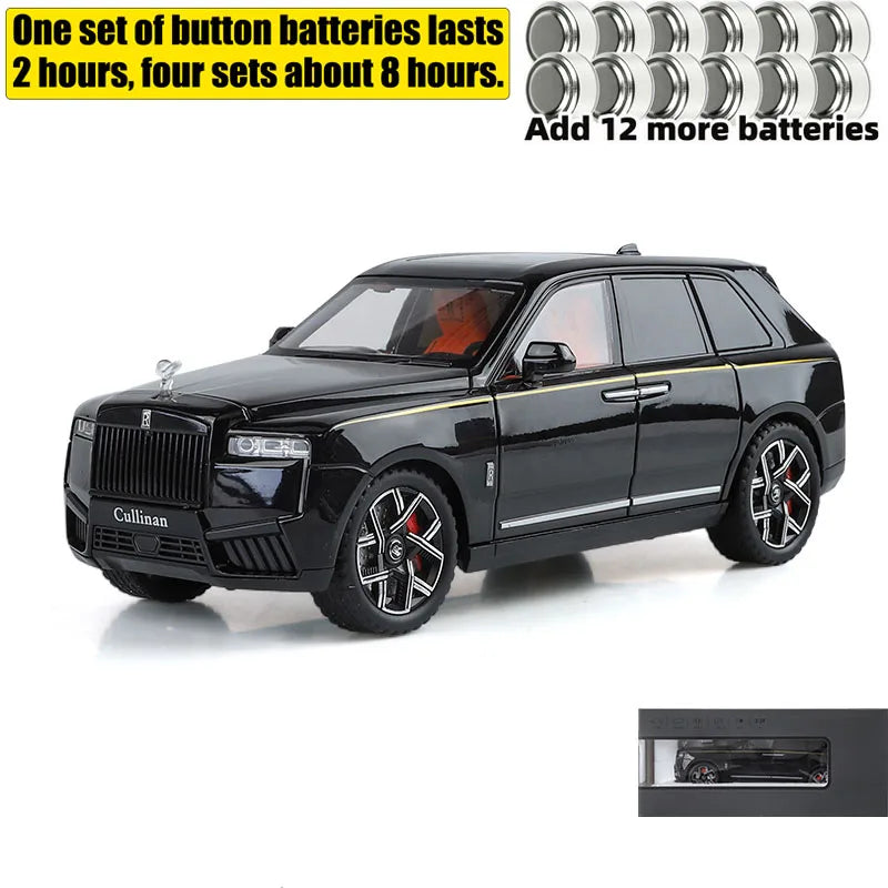 1:24 Rolls Royce Cullinan SUV Alloy Diecast Metal Model Car Pull Back Sound And Light Children's Toy Car Mini GT Miniature Gift