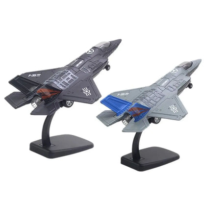 Pullback & Go Jet Rafale Fighter Aircraft Toy with Light Sound Diecast F16 F22 F35