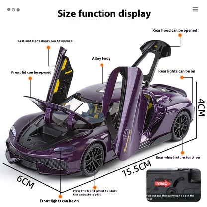 1:32 Gemera GT Super Sports Car Alloy Diecast Model Sound & Light Pull Back Toy Collection Of Hobby Decorative Fine Ornaments