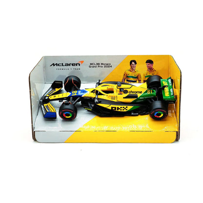 Bburago 1:43 2024 Mclaren MCL38 Miami Monaco F1 Formula Car Die Cast Vehicles Collectible Model Racing Toys