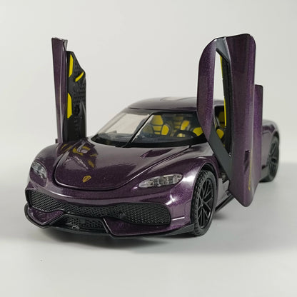 1:32 Gemera GT Super Sports Car Alloy Diecast Model Sound & Light Pull Back Toy Collection Of Hobby Decorative Fine Ornaments