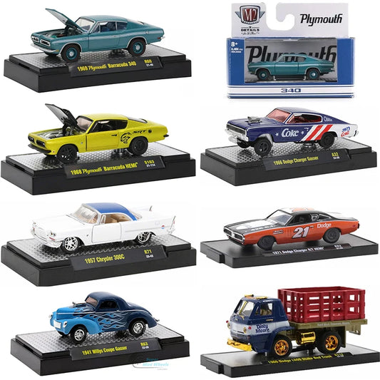 1\64 M2 Machines Alloy Car Model Toys 1:64 AW Bburago 1969 Plymouth Barracuda