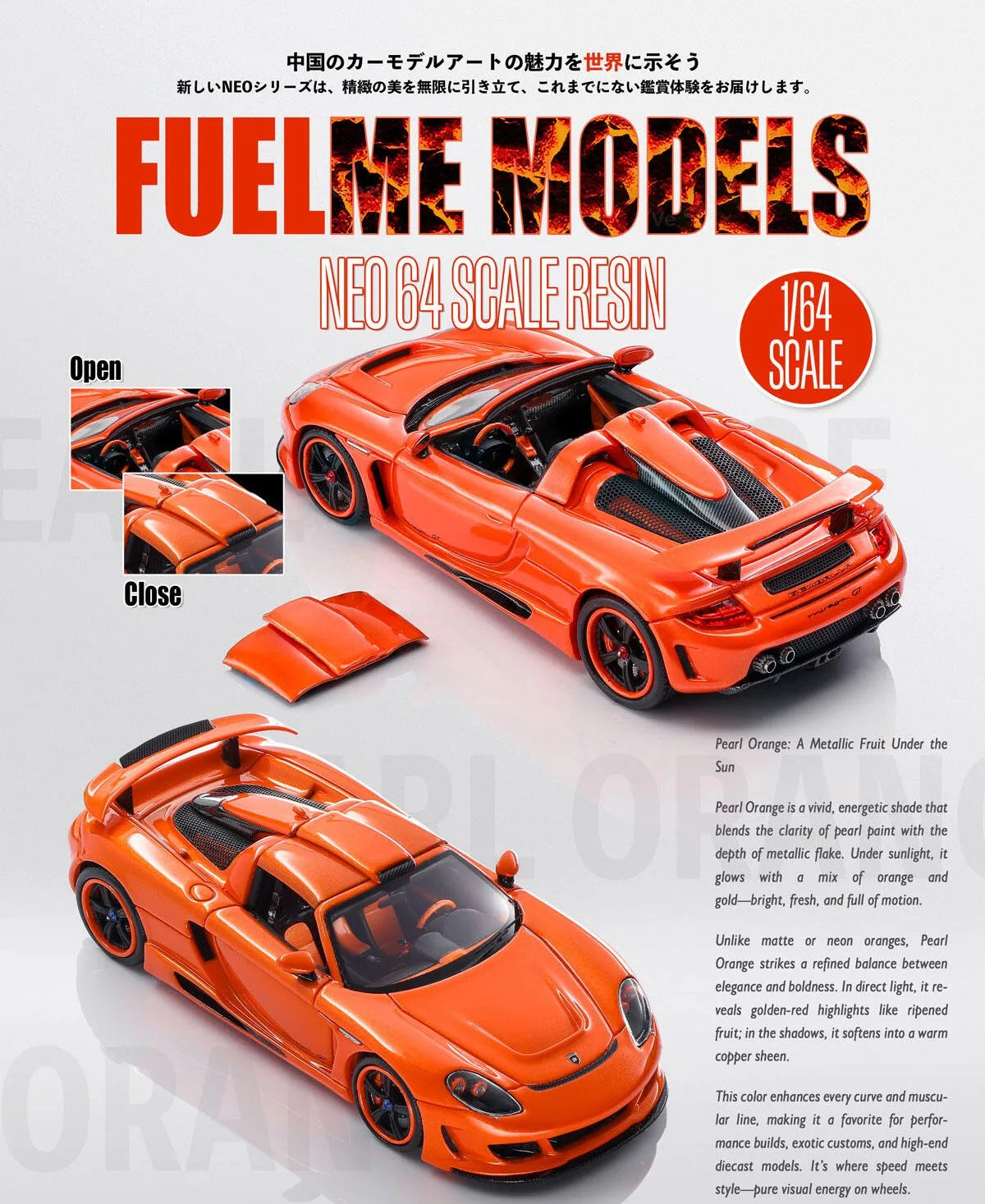 Fuelme 1:64 Matt Carbon MGT Diecast