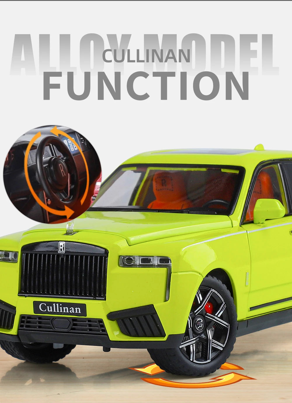 1:24 Rolls Royce Cullinan SUV Alloy Diecast Metal Model Car Pull Back Sound And Light Children's Toy Car Mini GT Miniature Gift