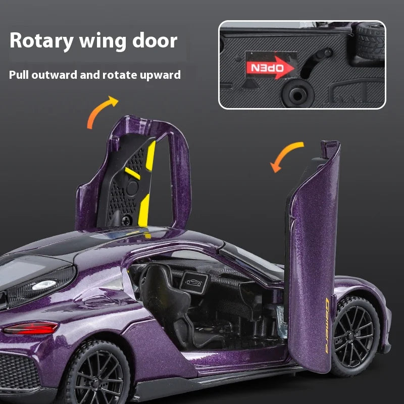 1:32 Gemera GT Super Sports Car Alloy Diecast Model Sound & Light Pull Back Toy Collection Of Hobby Decorative Fine Ornaments