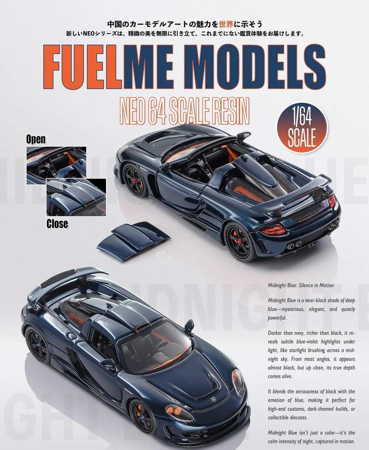Fuelme 1:64 Matt Carbon MGT Diecast