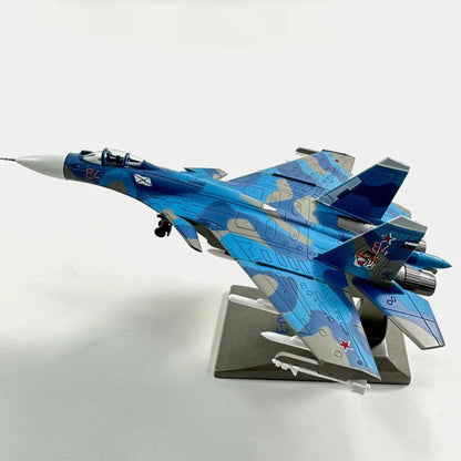 Diecast Model Aircraft Toy 1:100 Simulation SU-33 Fighter for Room Decor