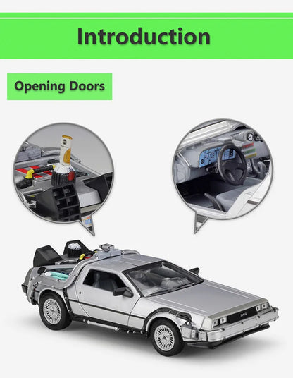 WELLY Diecast 1:24 Scale Model Car Toy DMC-12 For Movie Back to The Future