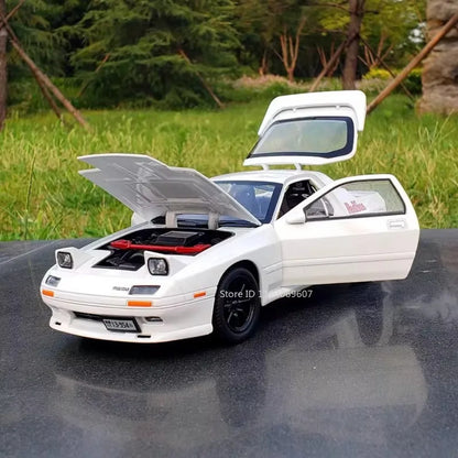 1:24 Initial D RX7-FC Street Car Model Miniature Toys Diecast Metal Shock Absorption Supercar Models Toys for Children Gifts