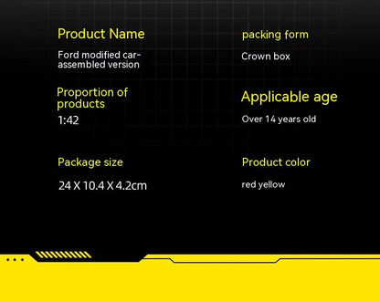 CCA DIY Customizable 1:43 Scale Ford Mustang Alloy Car Model Kit