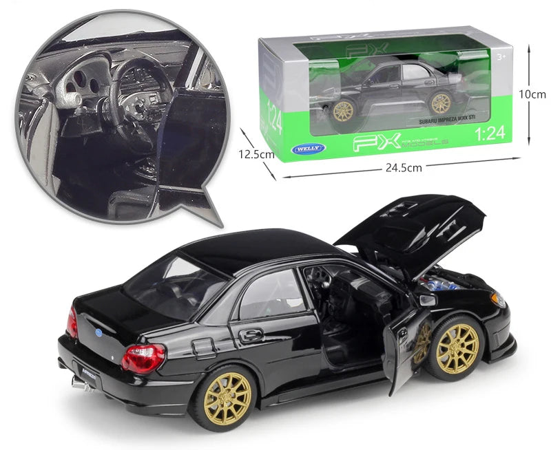 WELLY Diecast Car 1:24 Scale SUBARU WRX STI