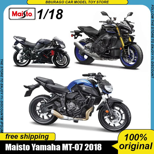 New In Stock Maisto 1:18 Yamaha Mt-07 2018 Yamaha Mt10 Alloy Miniature Diecast Model Yamaha Motorcycle Series Custom Toys Gift