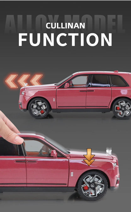 1:24 Rolls Royce Cullinan SUV Alloy Diecast Metal Model Car Pull Back Sound And Light Children's Toy Car Mini GT Miniature Gift
