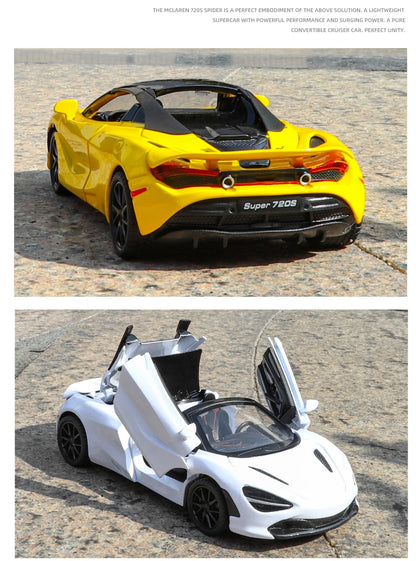 1:32 McLaren 720s Supercar Sports Alloy Diecast Model Car Sound & Light High Simulation Hobby Collection Birthday Gifts For Boy