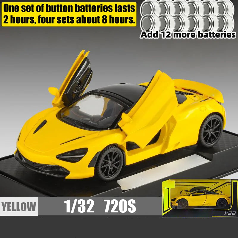 1:32 McLaren 720s Supercar Sports Alloy Diecast Model Car Sound & Light High Simulation Hobby Collection Birthday Gifts For Boy