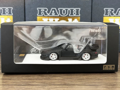 PGM 1:64 RWB993 Matte Black Color Full Open Diecast Model Car