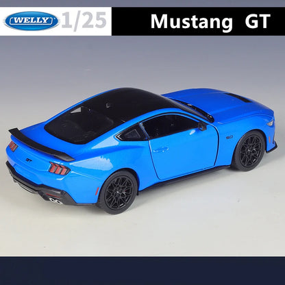 Welly 1:24 2024 Ford Mustang GT Shelby Alloy Sports Car Model Diecasts Metal Racing Car Vehicles Model Simulation Kids Toys Gift