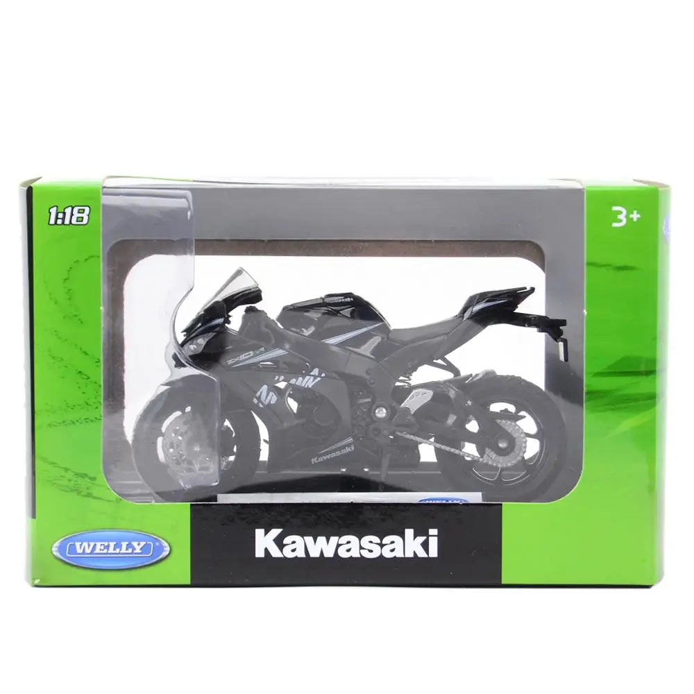 Welly 1:18 Kawasaki2017 Ninja ZX-10RR Die Cast Vehicles Collectible Hobbies Motorcycle Model Toys
