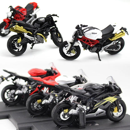 3pcs 1: 18 alloy+plastic car decoration off-road vehicle collection office model toy die-casting motorcycle simulation portable