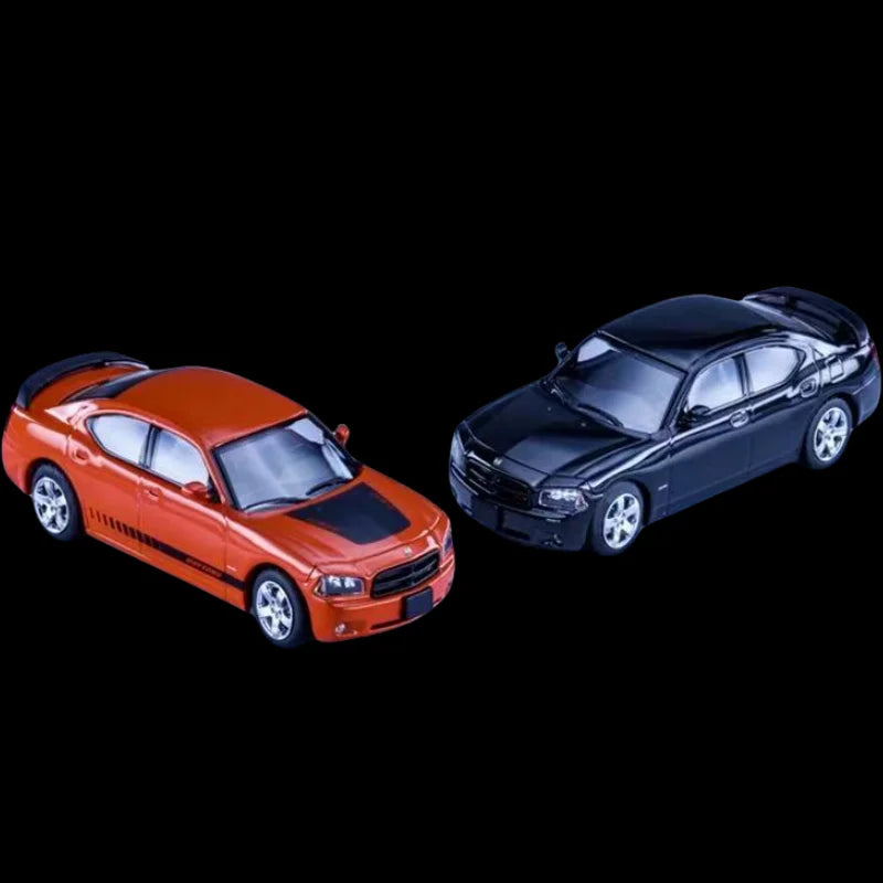 Rollin 1/64 2008 Dodge Charger Black and Red livery Theme Limited Edition model Car