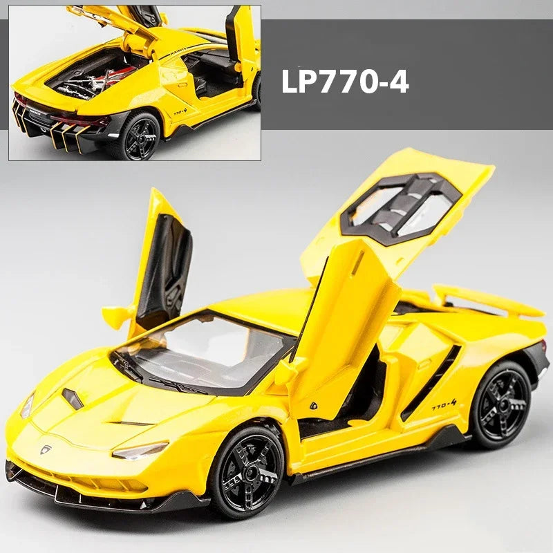1:32 Lamborghini LP770 750 Alloy Sports Car Model Diecasts & Toy Vehicles Sound Light Super Racing Lifting Tail Pull Car Toy