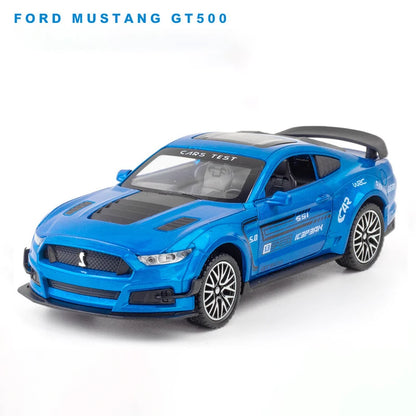 1:32 High Simulation Supercar Ford Mustang Shelby GT350 Car Model Alloy Pull Back Kid Toy Car 4 Open Door Children's Gifts GT500