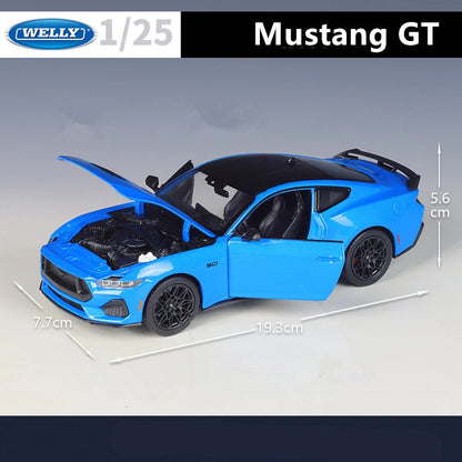 Welly 1:24 2024 Ford Mustang GT Shelby Alloy Sports Car Model Diecasts Metal Racing Car Vehicles Model Simulation Kids Toys Gift
